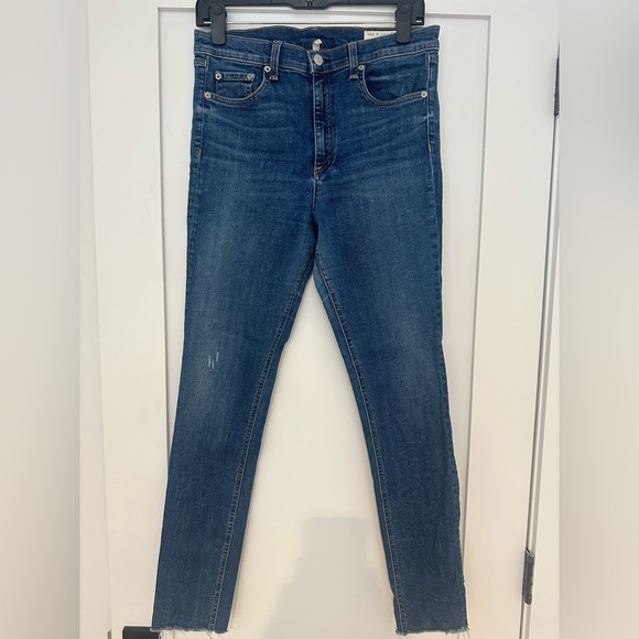 Rag & Bone High Rise Skinny Raw Hem Jeans - Picture 4 of 6